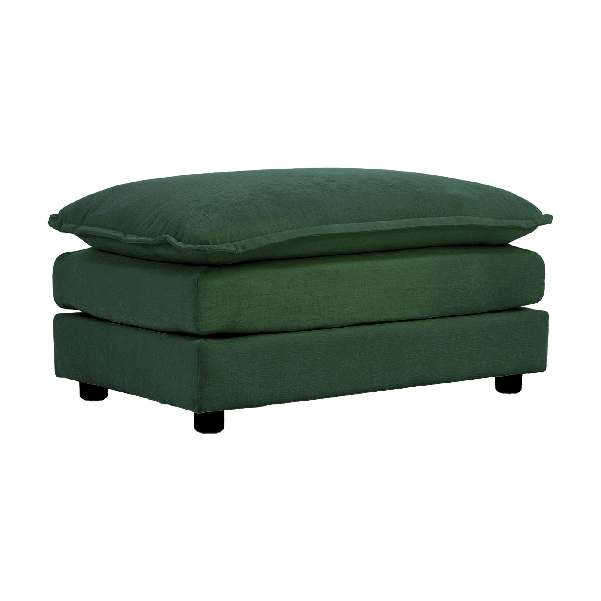 Modular Sectional Sofa for Living Room,U Shaped Couch 5 Seater Convertible Sectional Couch with 1 Ottoman ,Green Chenille