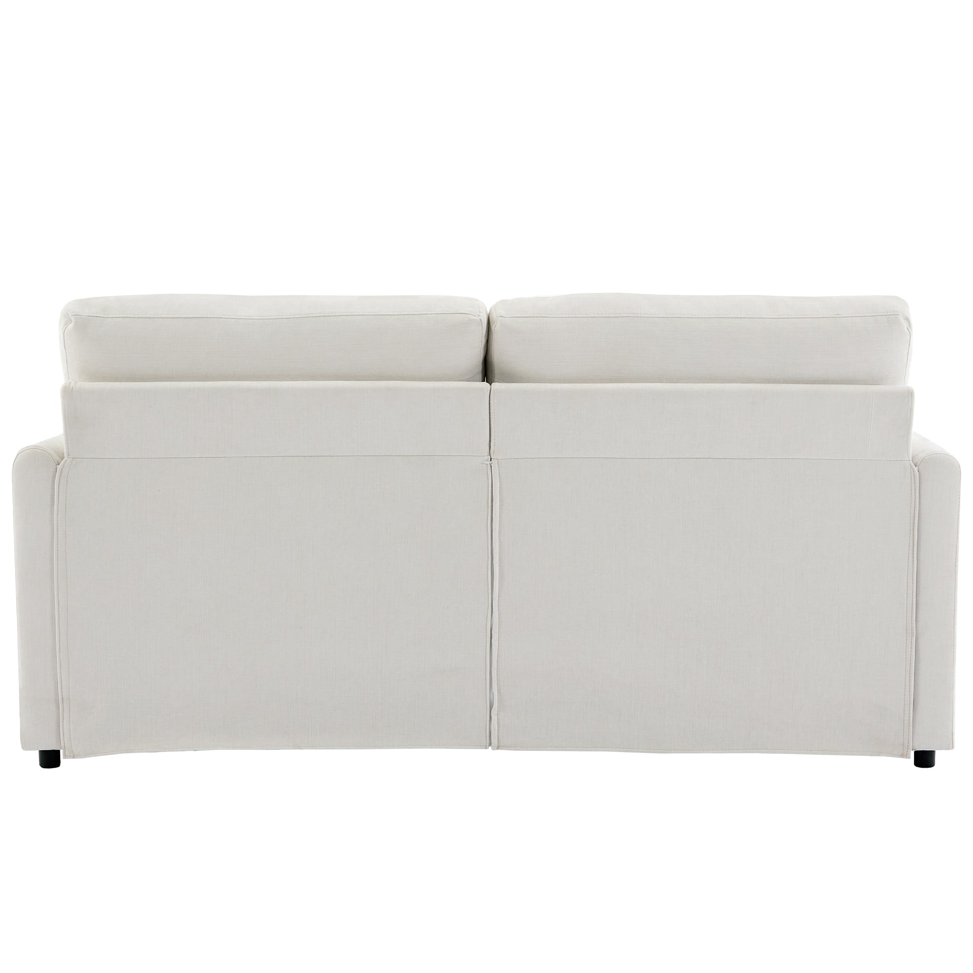 Cozy Upholstered Loveseat Sofa with Double Cushion Design in Beige Chenille, 68.1'