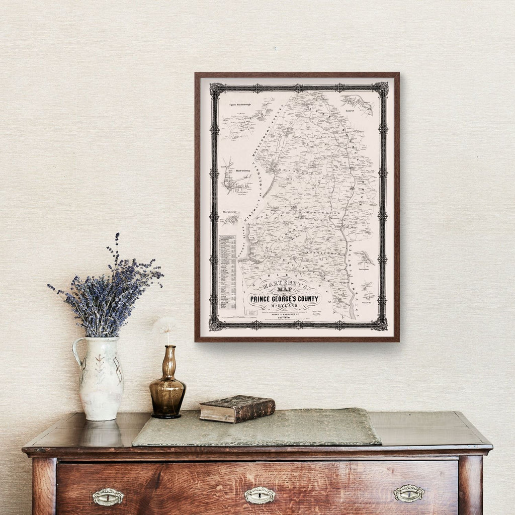 Vintage Map of Prince George County, Maryland 1861