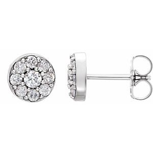 14K White Gold 3/8 CTW Natural Diamond Earrings