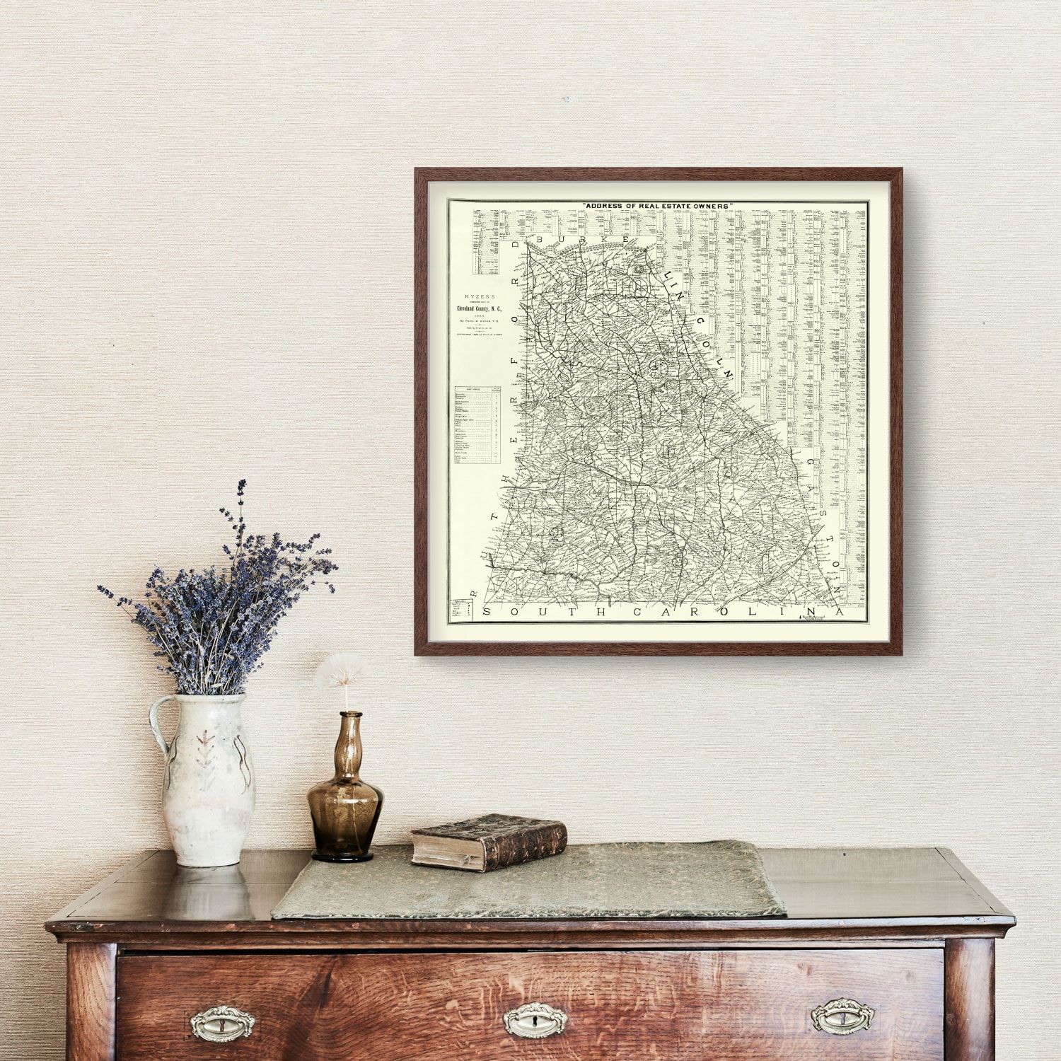 Vintage Map of Cleveland County, North Carolina 1886