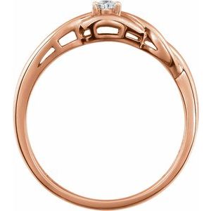 14K Rose Gold .04 CT Natural Diamond Ring