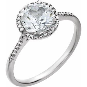 Halo-Style Birthstone Ring