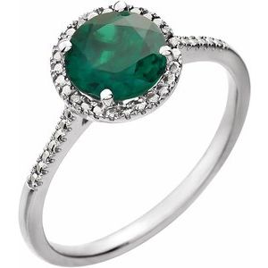Halo-Style Birthstone Ring