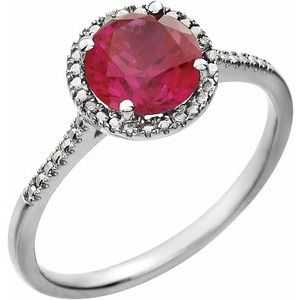 Halo-Style Birthstone Ring