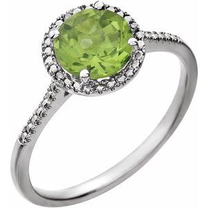 Halo-Style Birthstone Ring