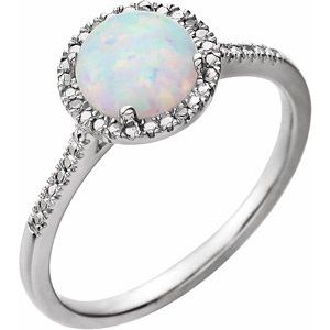Halo-Style Birthstone Ring