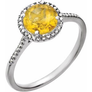 Halo-Style Birthstone Ring