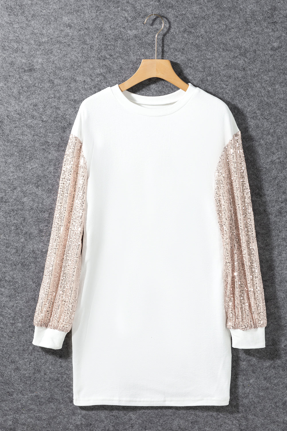 Valentine Sequin Patchwork Puff Sleeve Mini Dress