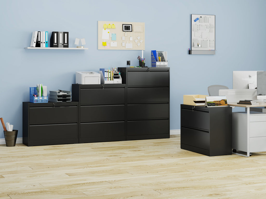 2 Drawer Lateral File Cabinet with Lock – Heavy-Duty Metal Filing Cabinet for Home Office, Space-Saving Wide Storage for Letter/Legal/A4/F4, Silent Full-Extension Slides, Easy-Assembly
