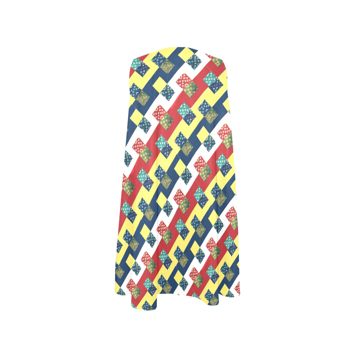 Colorful Checkered Pattern Sleeveless A-Line Pocket Short Dress