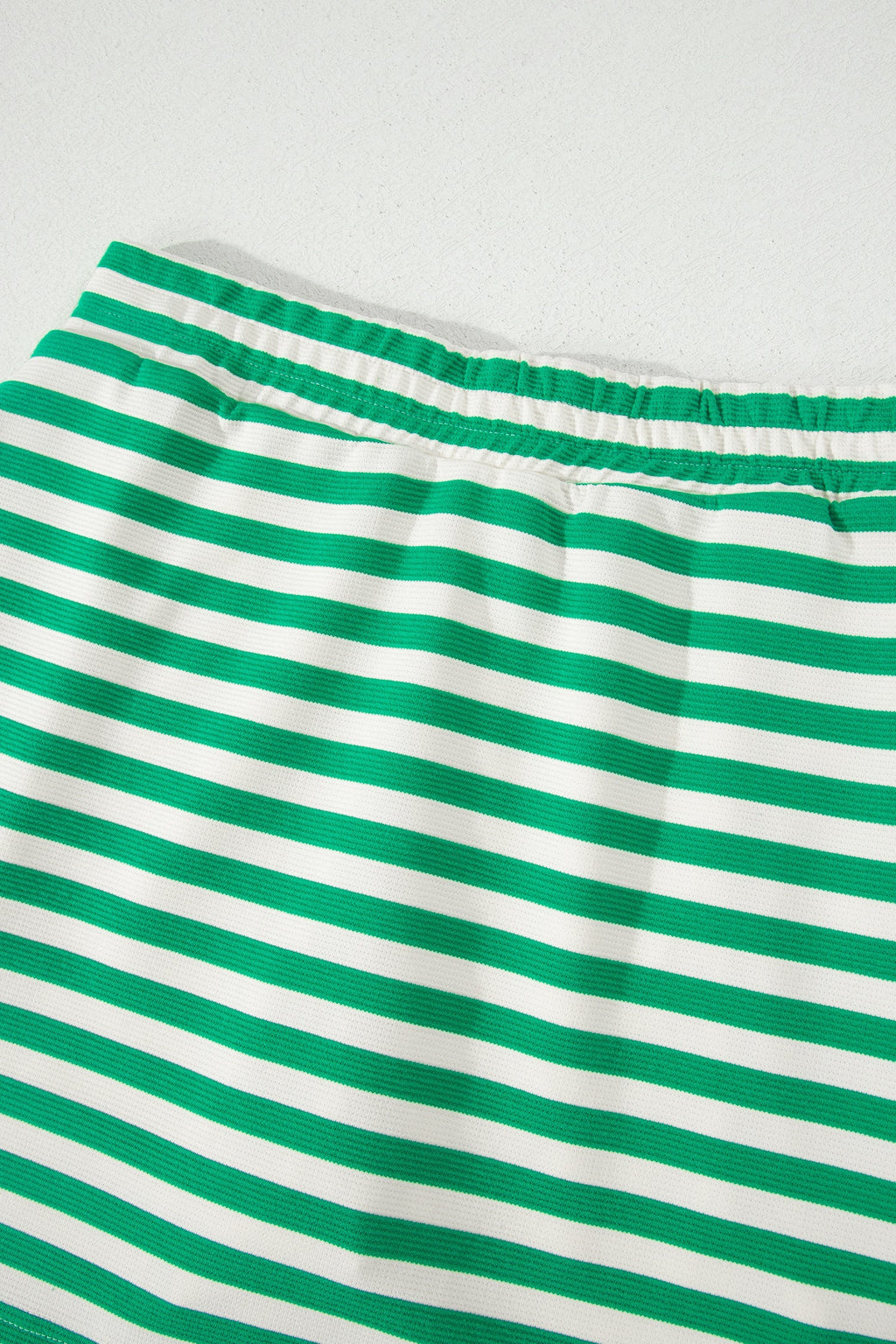 Stripe Textured Zip Collar Top & Skort Set