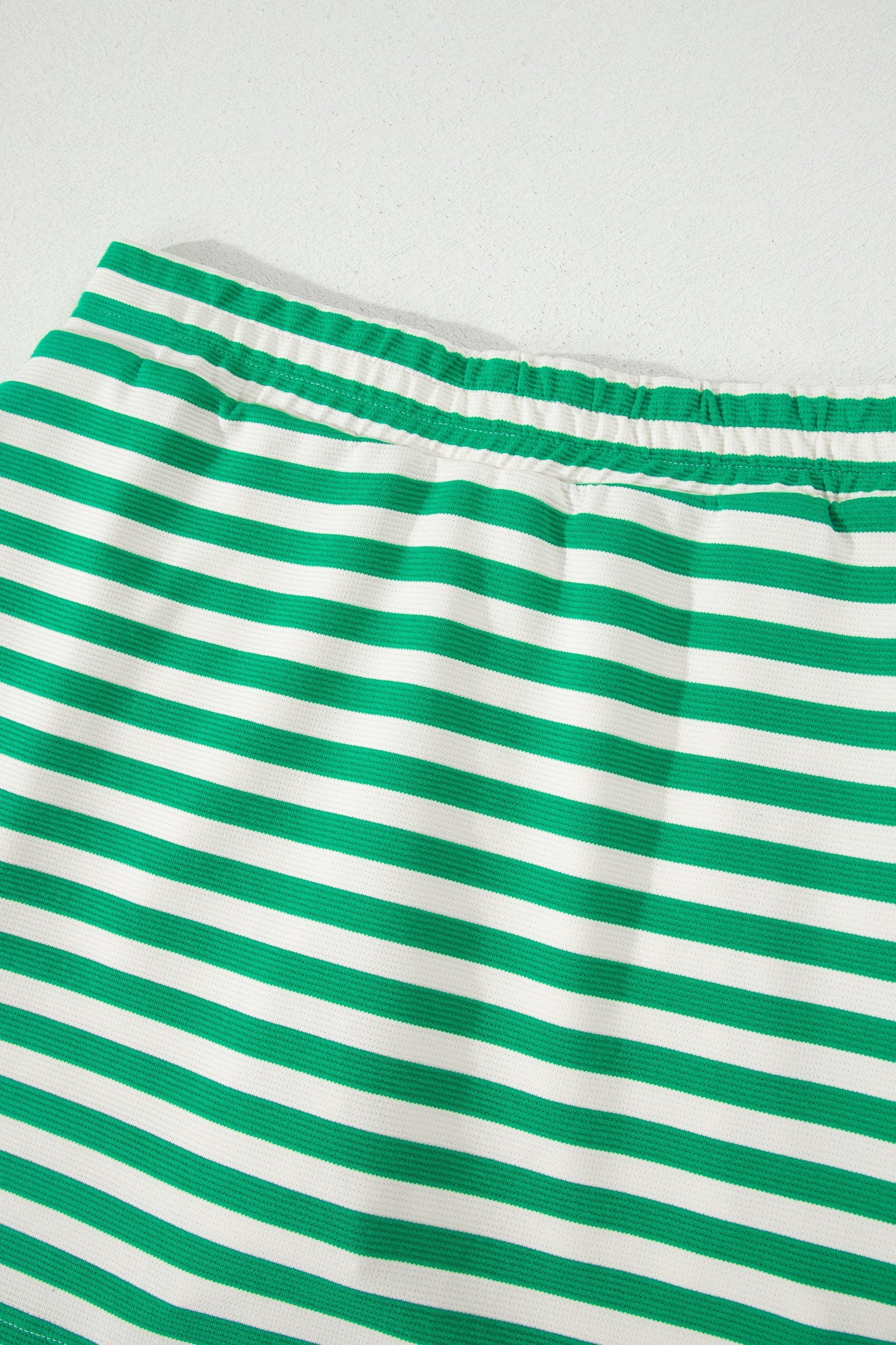 Stripe Textured Zip Collar Top & Skort Set