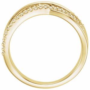 14K Yellow Gold 1/5 CTW Lab-Grown Diamond Criss-Cross Ring