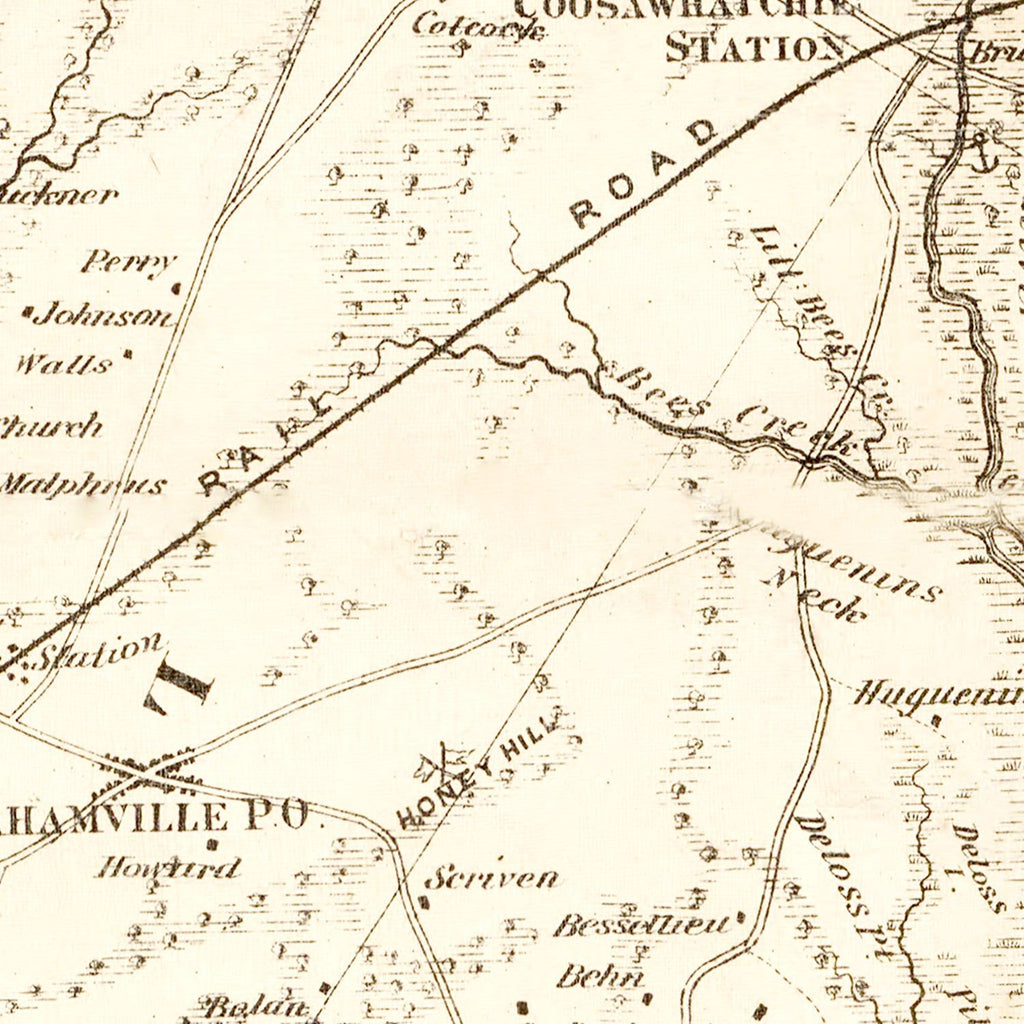 Vintage Map of Beaufort County, South Carolina 1873