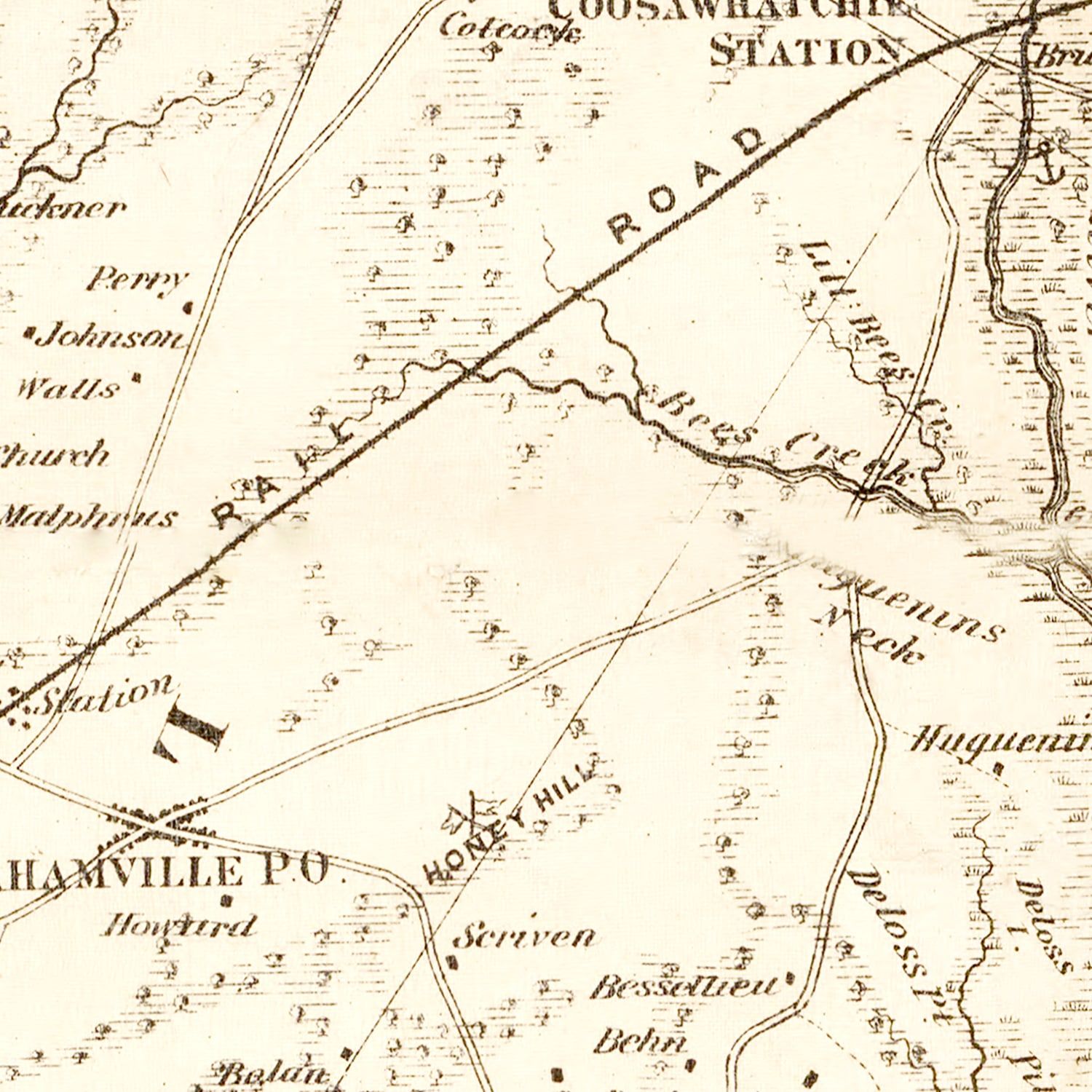 Vintage Map of Beaufort County, South Carolina 1873
