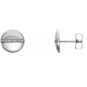 14K White Gold .04 CTW Natural Diamond Circle Earrings