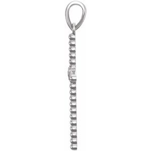 Platinum 33.3x17.6 mm .03 CTW Natural Diamond Beaded Cross Pendant