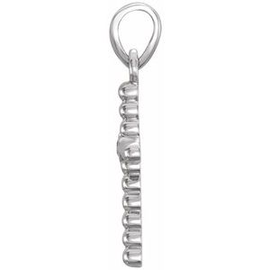 Platinum 19.1x9.5 mm .015 CTW Natural Diamond Beaded Cross Pendant