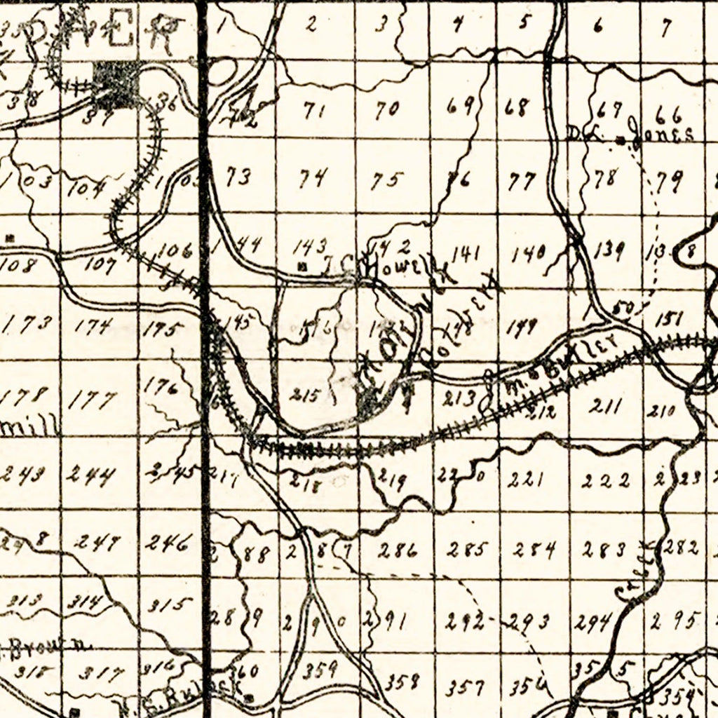 Vintage Map of Paulding County, Georgia 1896