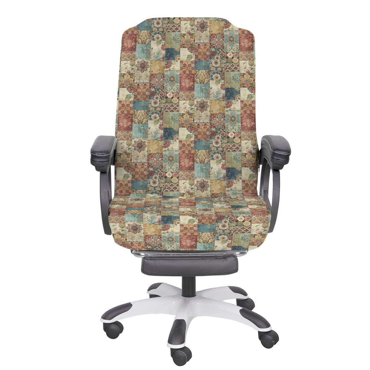 Patchwork Quilt Faux Design Office Chair Cover (Made in USA)