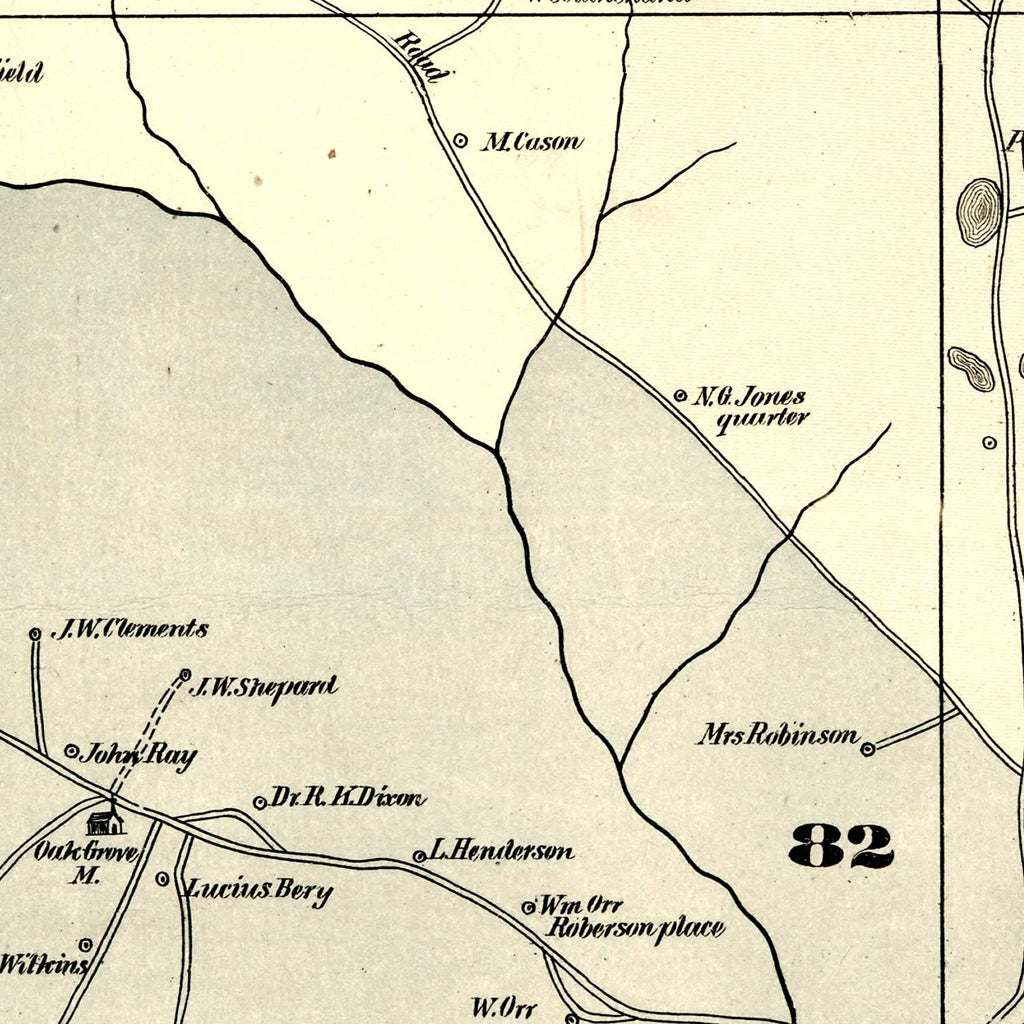 Vintage Map of Jefferson County, Georgia 1879