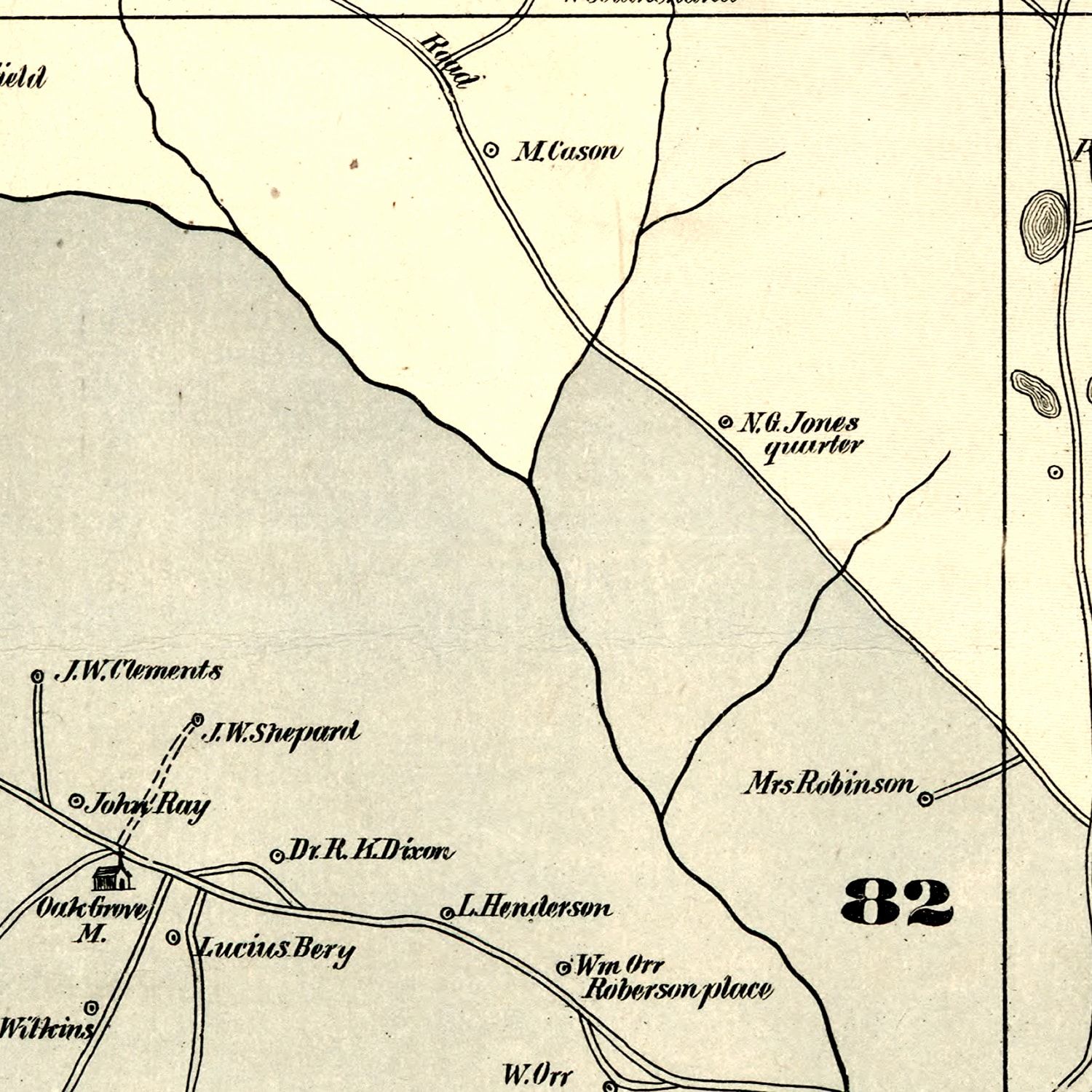 Vintage Map of Jefferson County, Georgia 1879