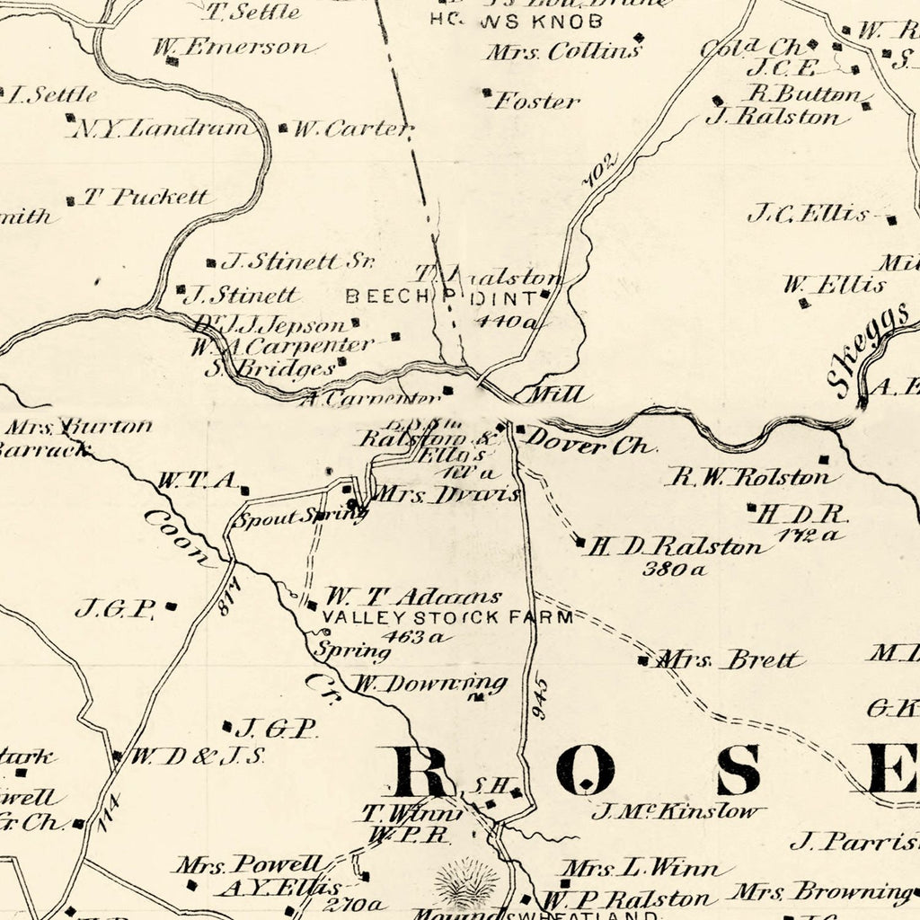 Vintage Map of Barren County, Kentucky 1879