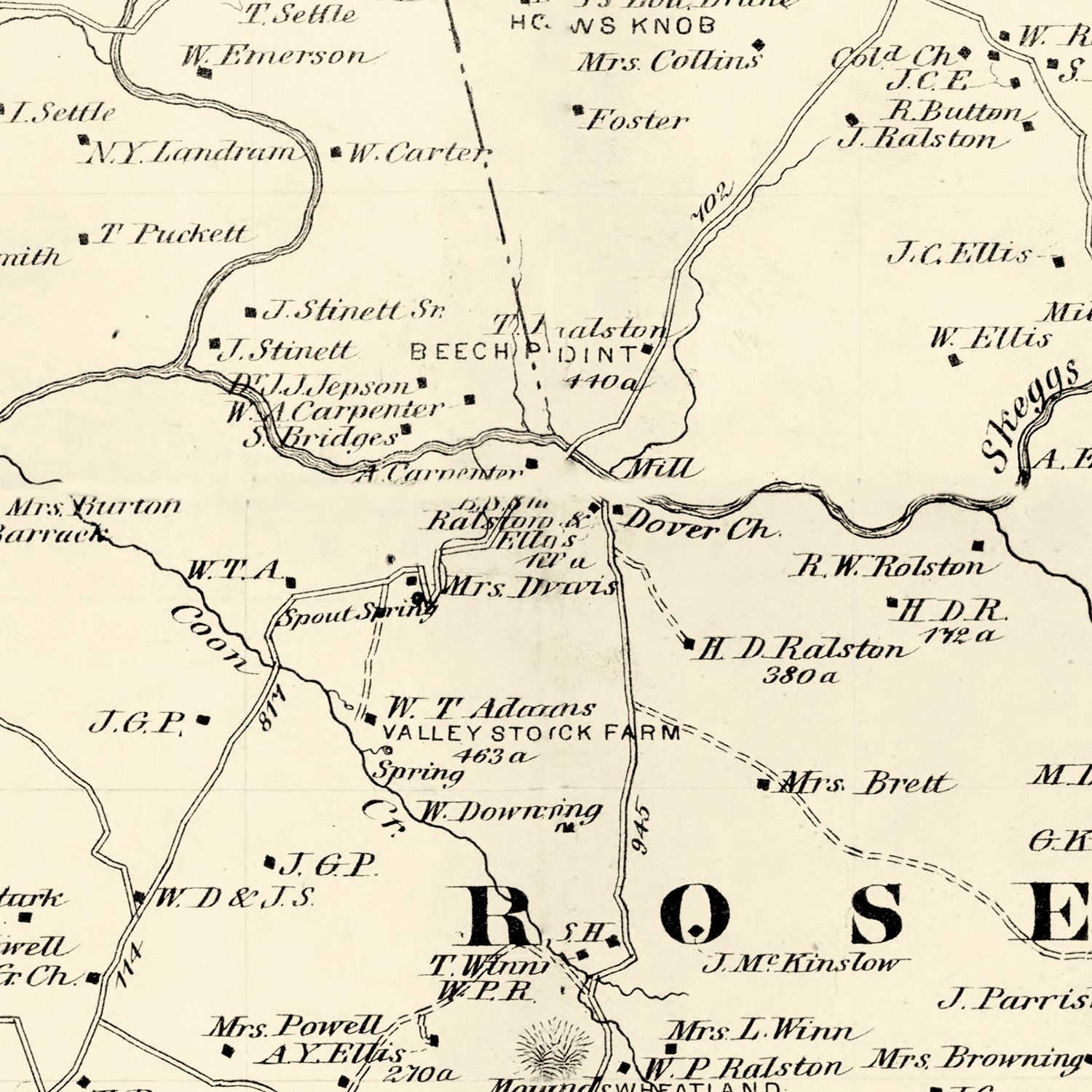 Vintage Map of Barren County, Kentucky 1879