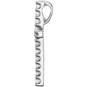 14K White Gold 1/6 CTW Lab-Grown Diamond Petite Cross Pendant