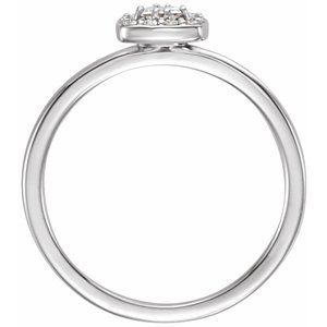 14K White Gold 1/4 CTW Natural Diamond Halo-Style Stackable Ring