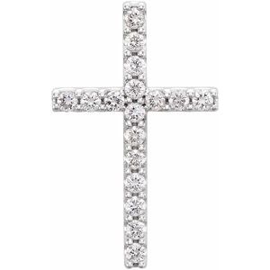 14K White Gold 1/4 CTW Lab-Grown Diamond Petite Cross Pendant