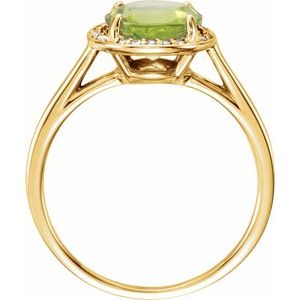 14K Yellow Gold Natural Peridot & .05 CTW Natural Diamond Ring