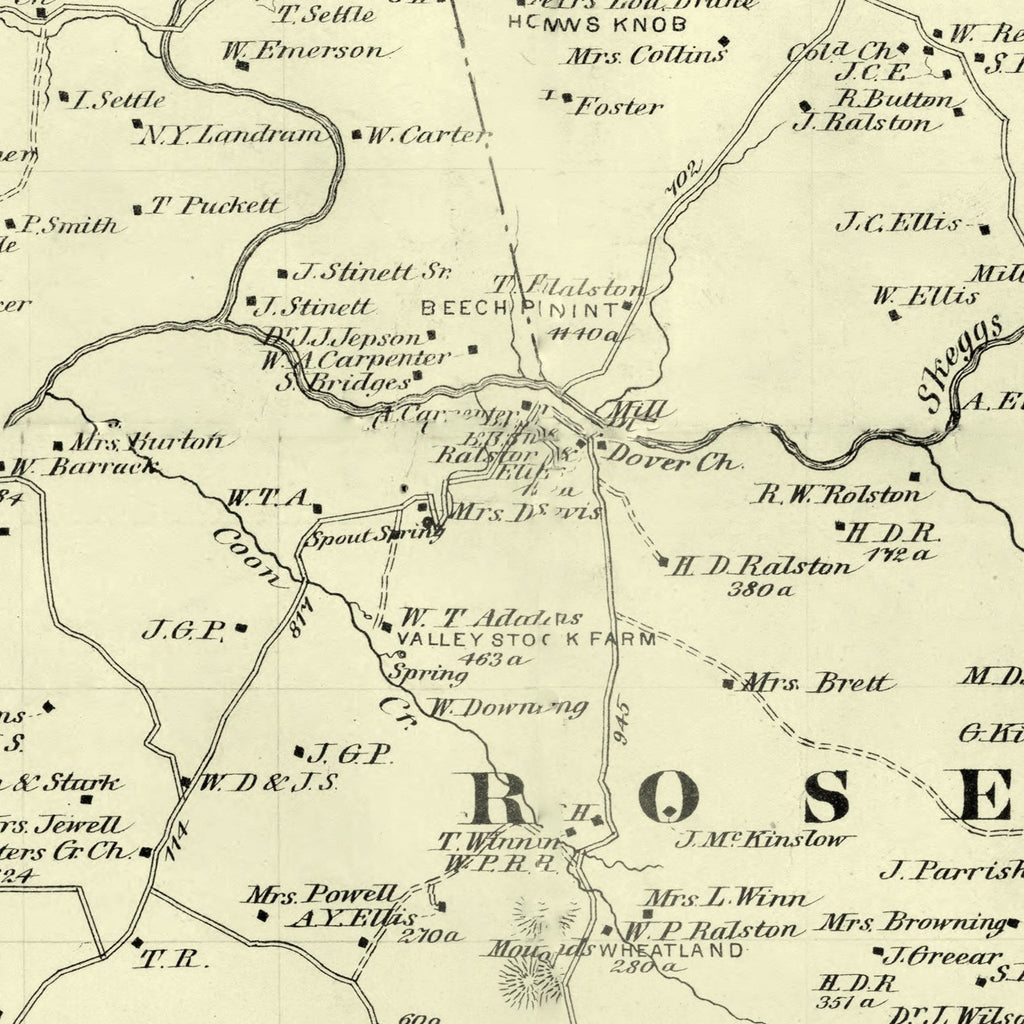 Vintage Map of Barren County, Kentucky 1879