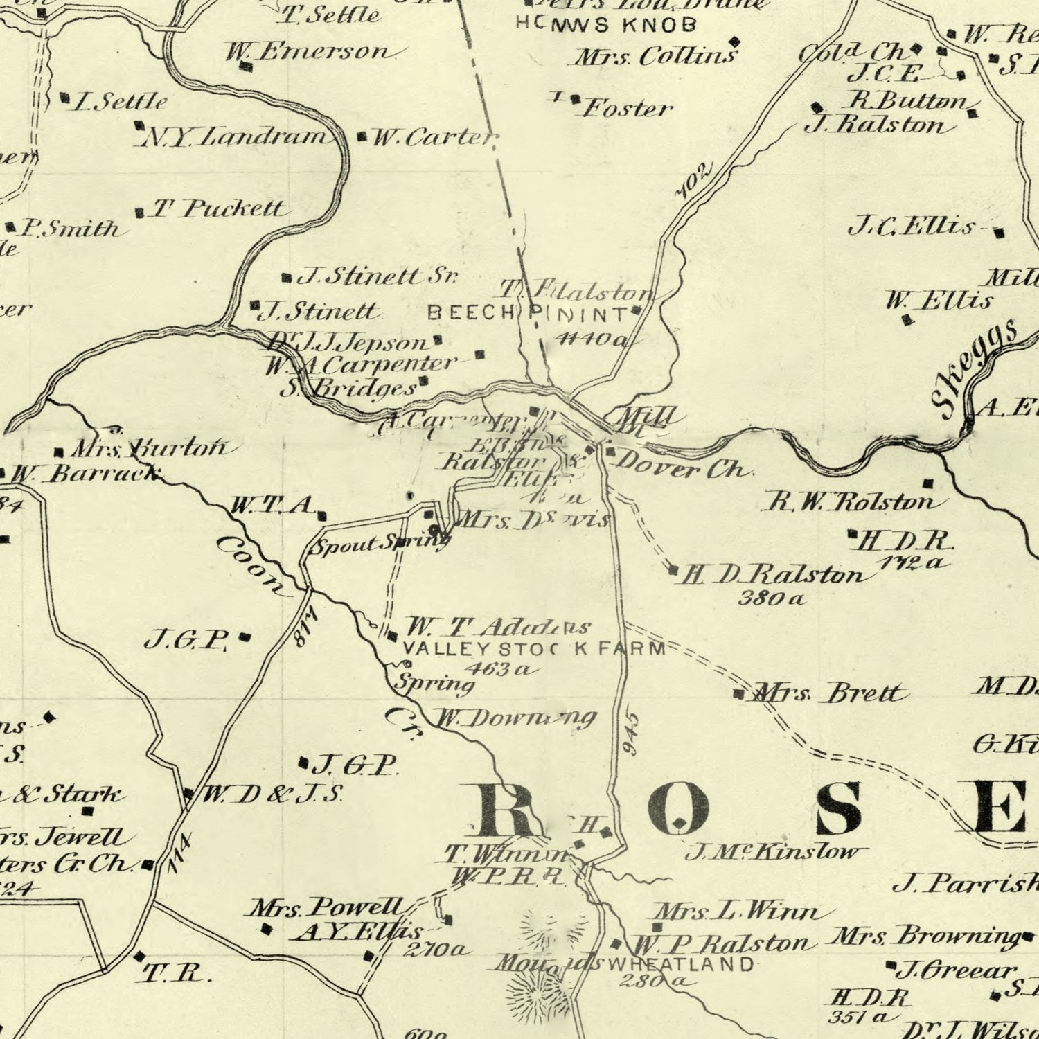 Vintage Map of Barren County, Kentucky 1879