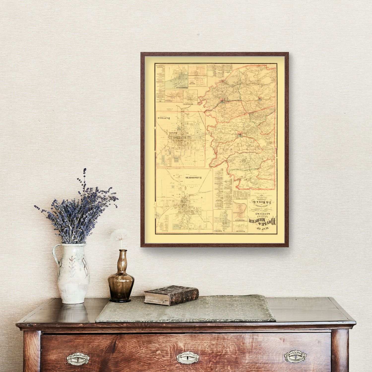 Vintage Map of Boyle County, Kentucky 1876