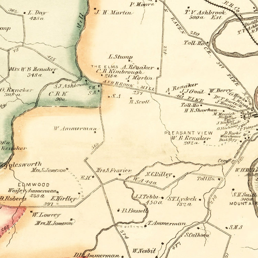 Vintage Map of Harrison County, Kentucky 1877