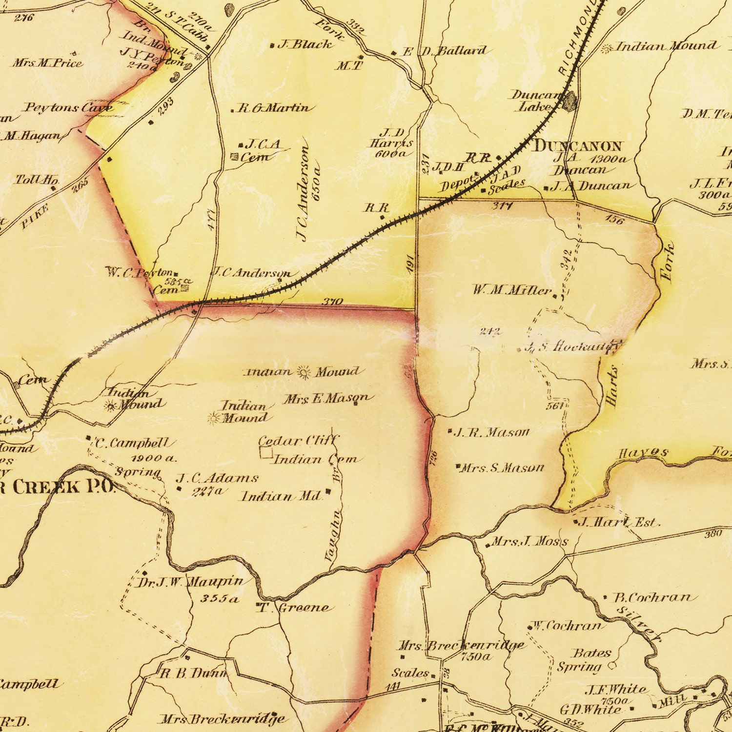 Vintage Map of Madison County, Kentucky 1876