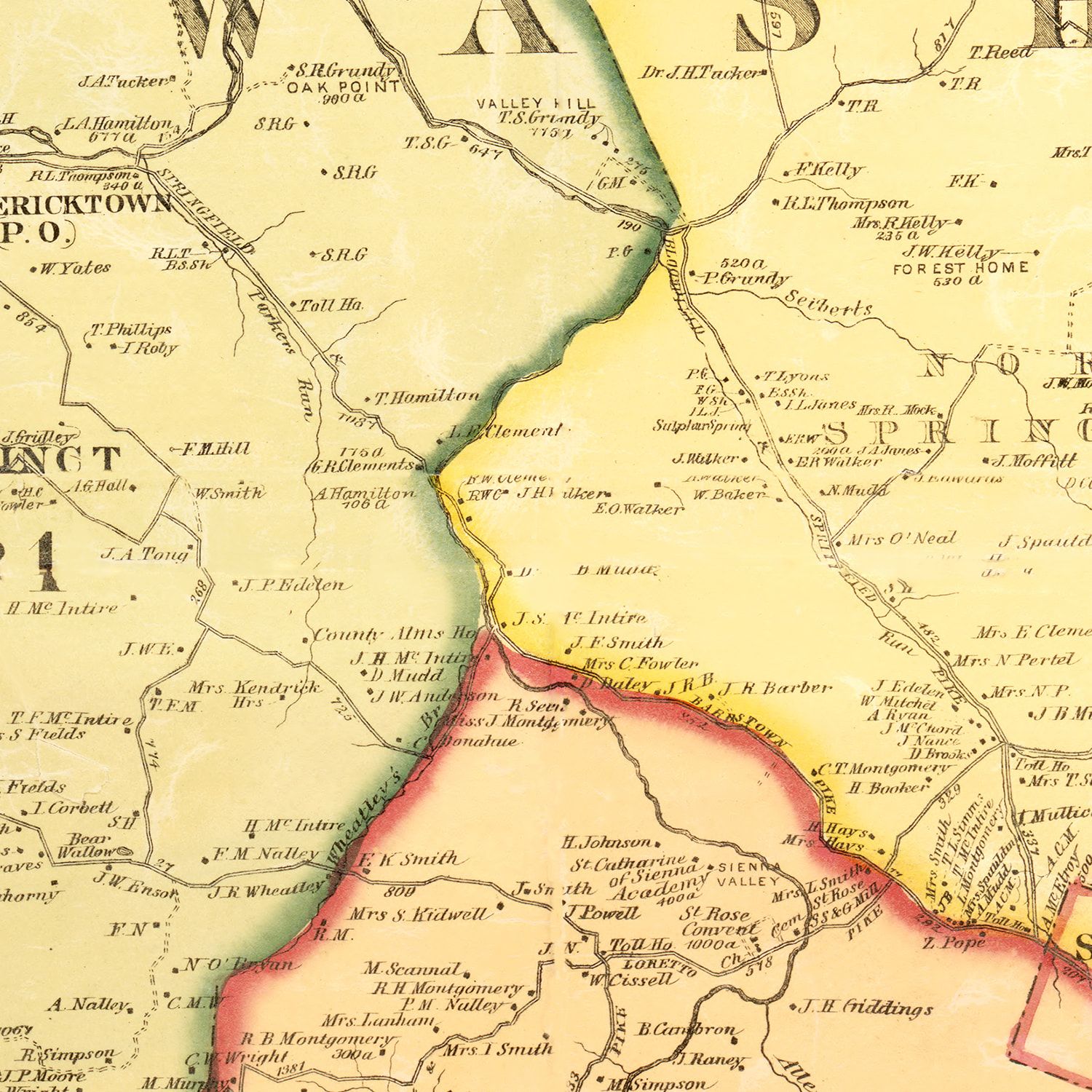 Vintage Map of Marion County, Kentucky 1877