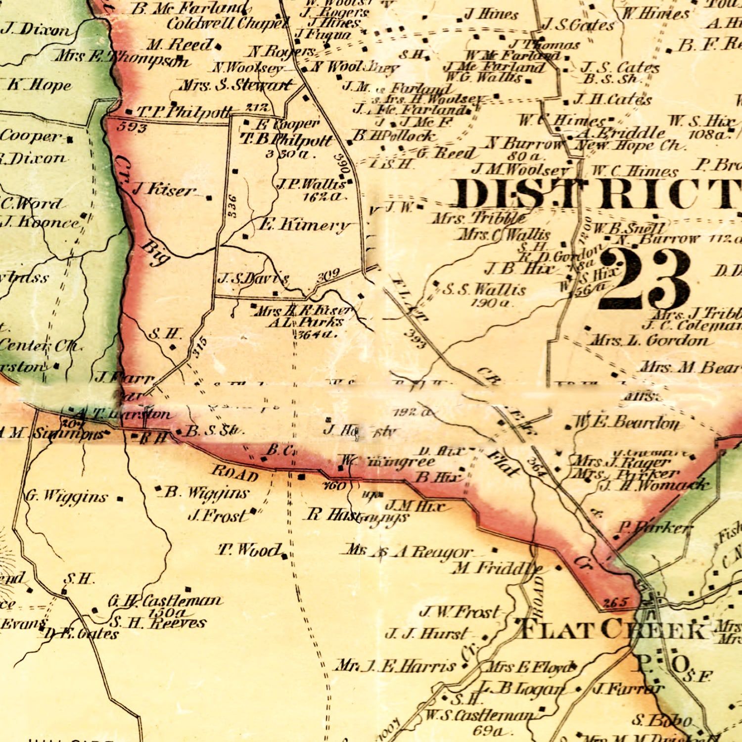 Vintage Map of Bedford County, Tennessee 1878