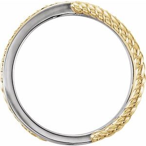 14K Yellow/White 1/5 CTW Natural Diamond Criss Cross Rope Ring