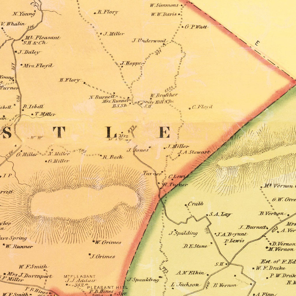 Vintage Map of Warren County, Kentucky 1877