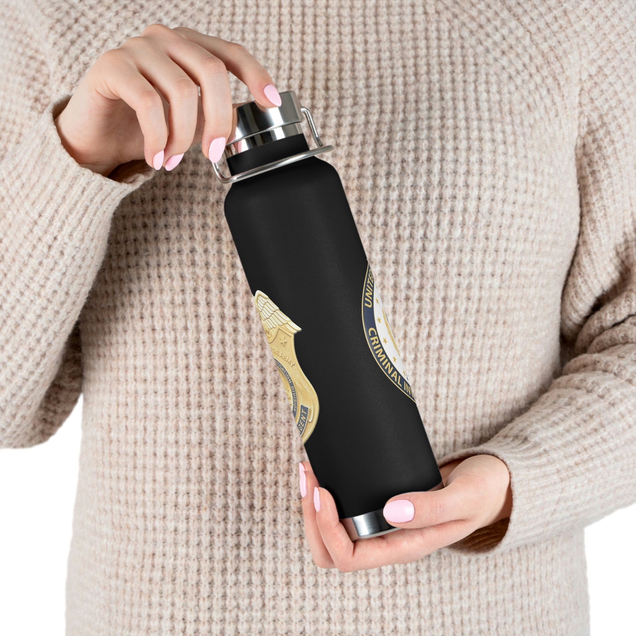 Army CID Badge and Seal - Copper Vacuum Insulated Bottle, 22oz