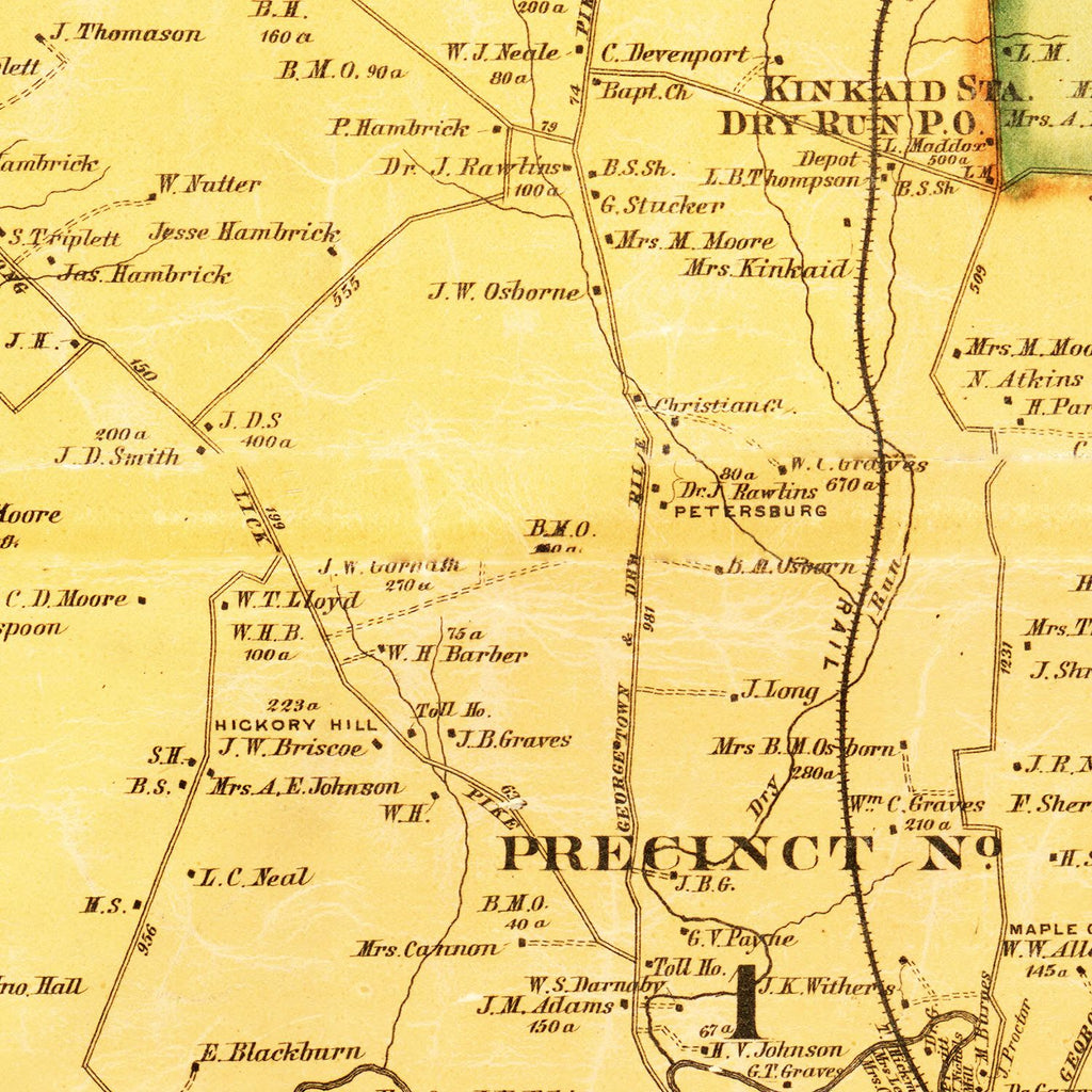 Vintage Map of Scott County, Kentucky 1879