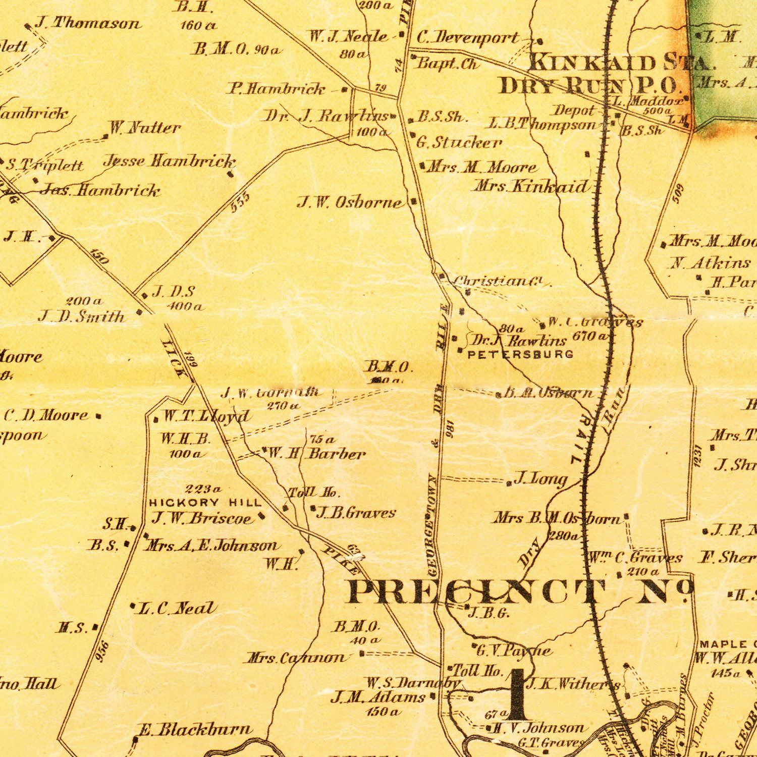 Vintage Map of Scott County, Kentucky 1879