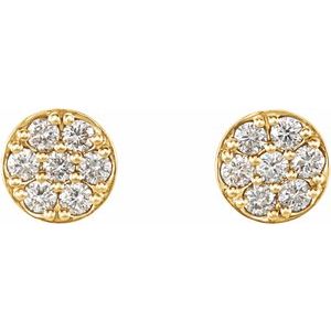 14K Yellow Gold 3/8 CTW Natural Diamond Cluster Earrings – image 2