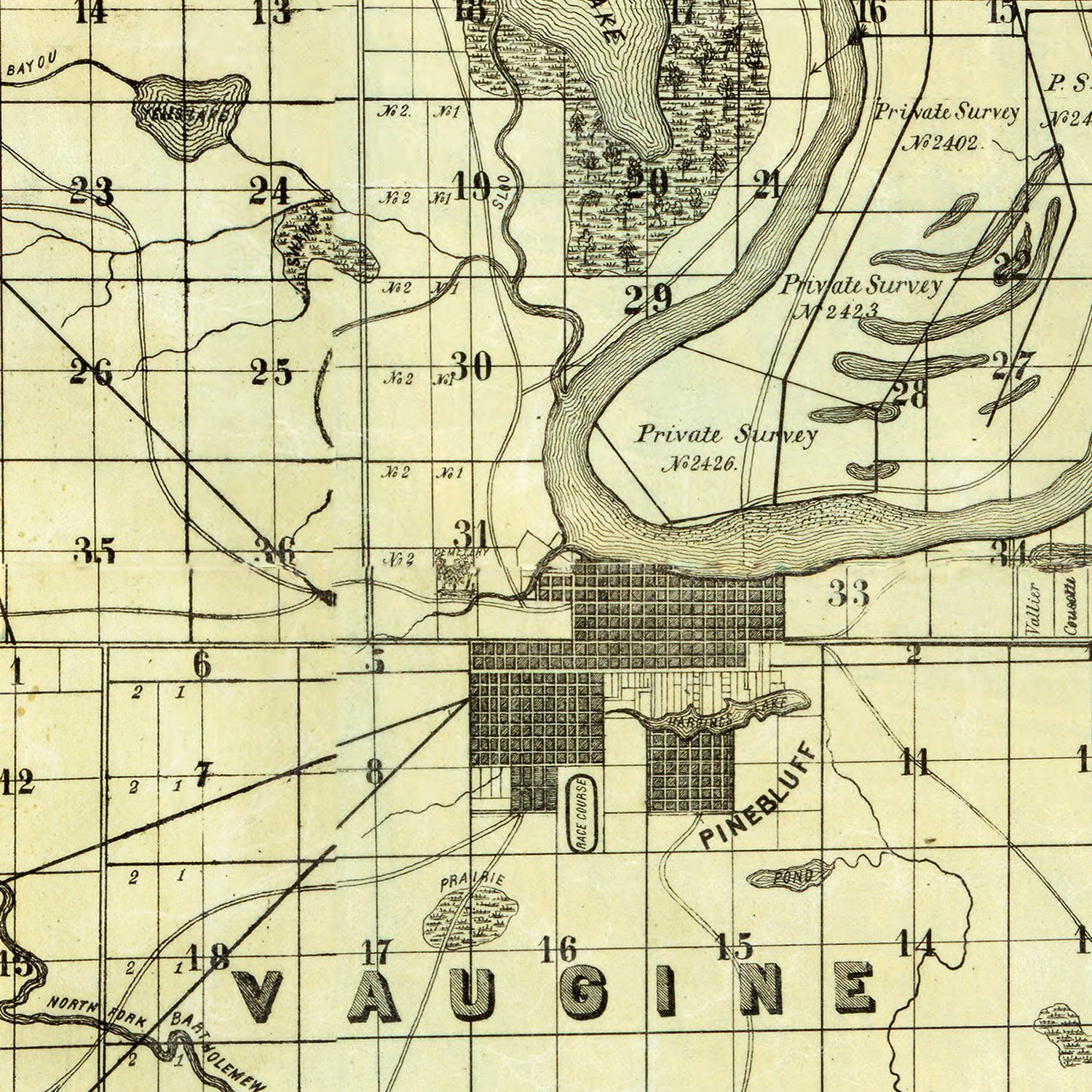 Vintage Map of Jefferson County, Arkansas 1872