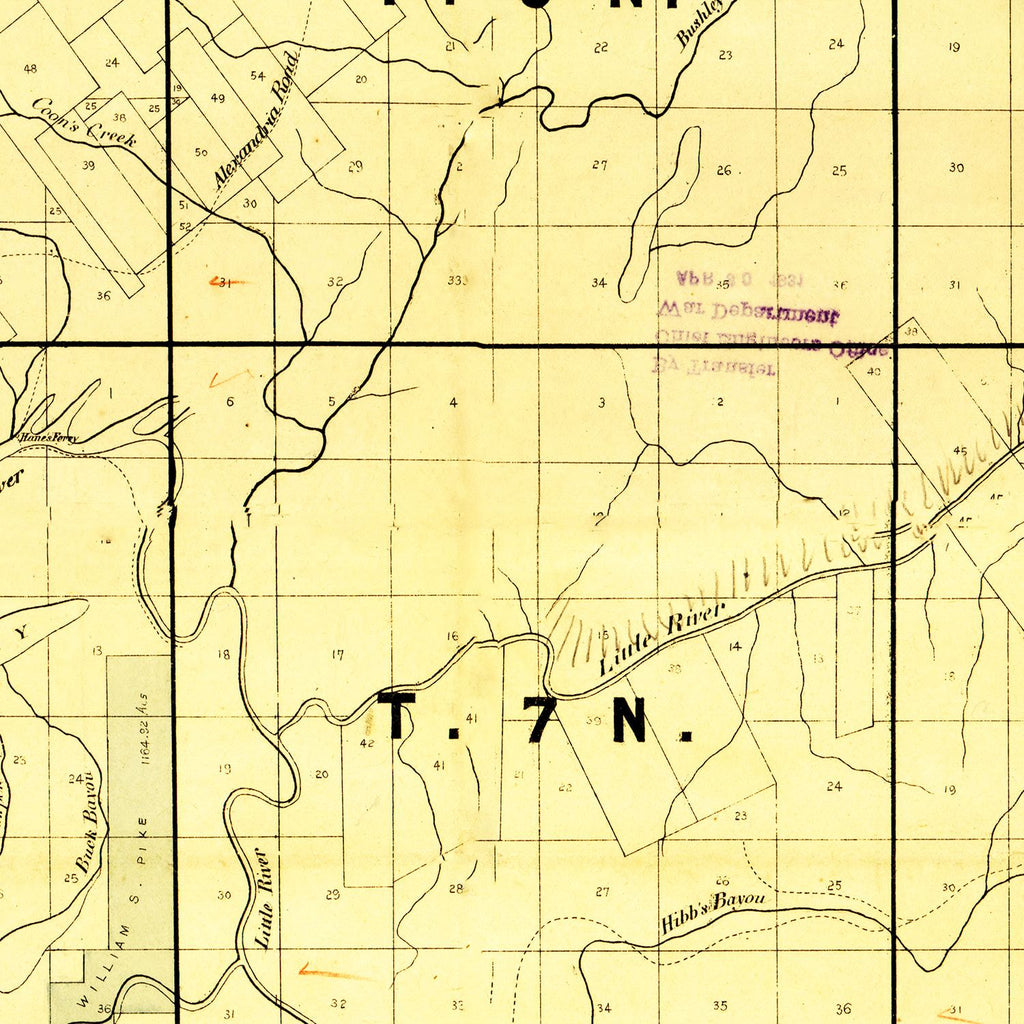 Vintage Map of Catahoula Parish, Louisiana 1860