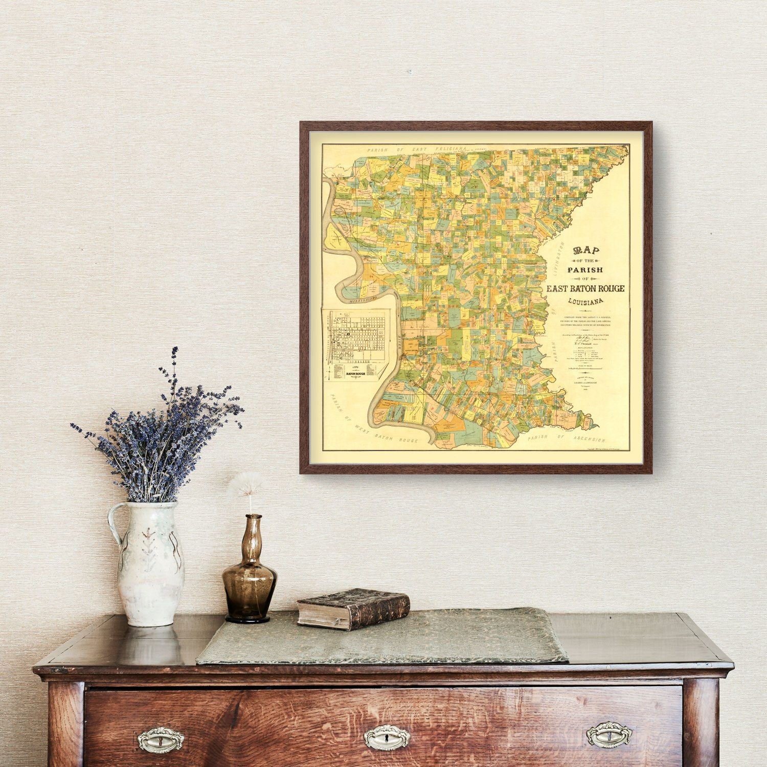 Vintage Map of East Baton Rouge Parish, Louisiana 1895