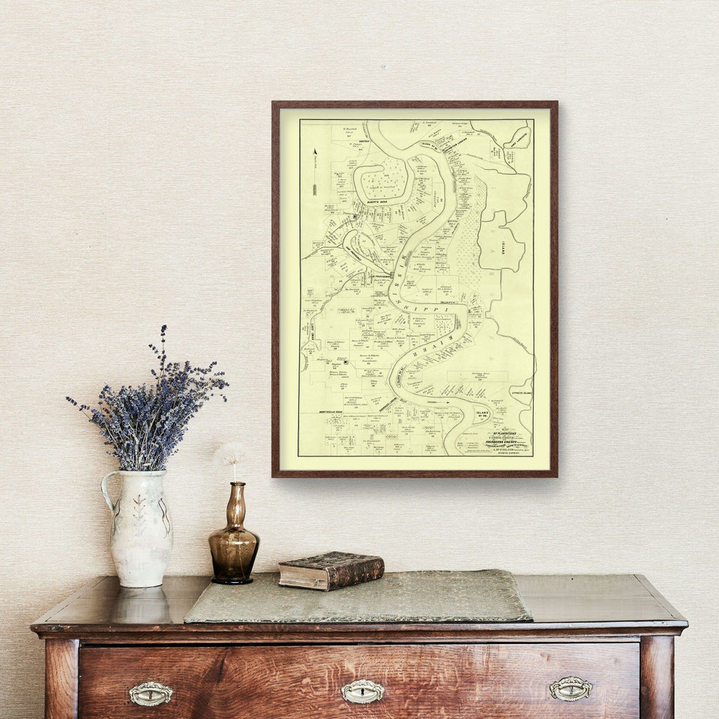 Vintage Map of Carroll Parish, Louisiana 1860